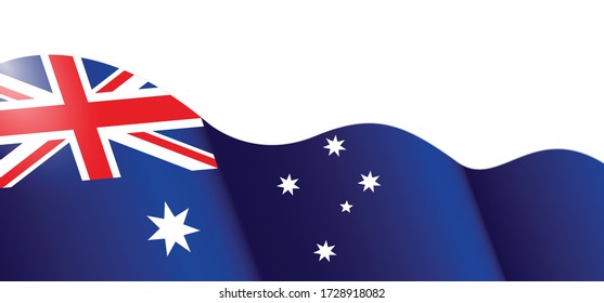 Vector Ilustration of Australia flag Design. Waving flag. Design for banner, poster, brochure and website.