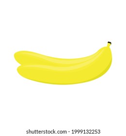Vector ilustration banana. Flat vector cartoon isolated on white background.