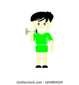 Vector Ilustration of Barbell Lift to maintain health