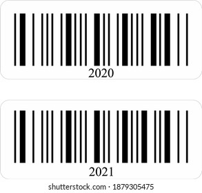 Vector ilustration Barcode new years 2021 from 2020 celebrate for brands or promotions