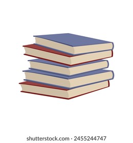 Vector ilustration of book stacks and piles, school textbooks and bestsellers, dictionaries and encyclopedias, library or bookstore literature. Isolated stacks flat books