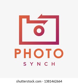 vector ilustration camera photo logo concept, with a modern and minimalist line art style.