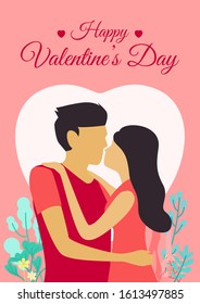 Vector ilustration cards for valentines day. Couple in love, guy and girl on a date, wedding, propose.
