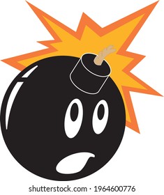 Vector ilustration Cartoon round bomb, flat design, best for template, icon etc