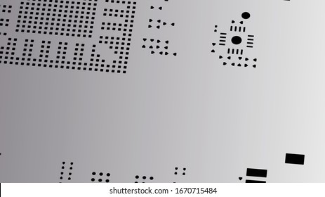 vector ilustration. Close-up macro shot of a laser cut stainless steel stencil for solder paste application of printed circuit boards (PCB) for surface mounted (SMT) electronic components