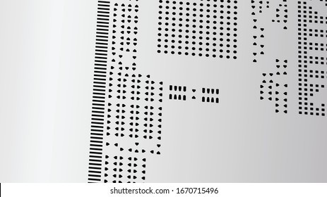vector ilustration. Close-up macro shot of a laser cut stainless steel stencil for solder paste application of printed circuit boards (PCB) for surface mounted (SMT) electronic components