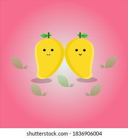 vector ilustration cute character mango funy 