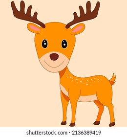 Vector Ilustration of Cute Horned Deer