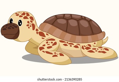 Vector Ilustration of Cute Turtel Walking