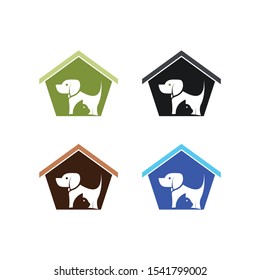 Vector ilustration of a dog and cat on white background