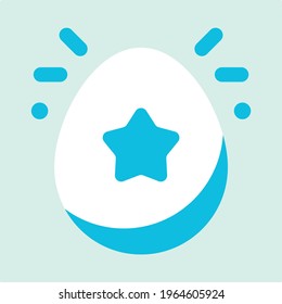 vector ilustration easter egg simple, flat design on blue background, best for icon, template etc