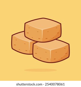 ilustração vetorial de tofu frito