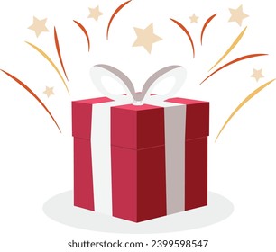 Ilustración vectorial de la caja de regalo