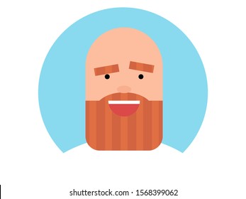Vector ilustration of happy and smiling bearded redhead man