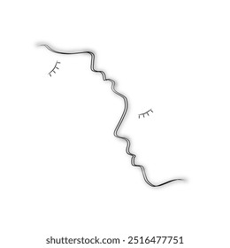 vector ilustration of Human faces facing each other