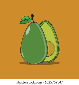 vector ilustration icon green avocado