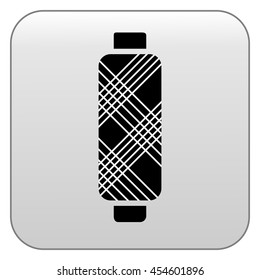 vector ilustration. icon of modern spool in black on grey background