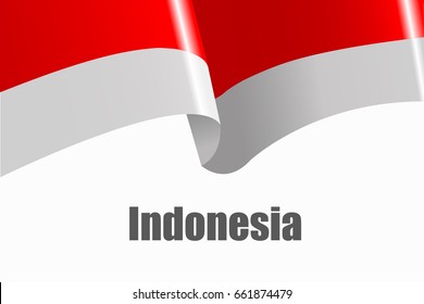 Vector ilustration of indonesia waving flag
