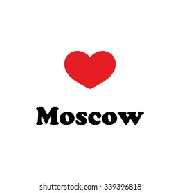 Vector ilustration, inscriptions on T-shirts, logo, mascot, I love the city of world. Moscow