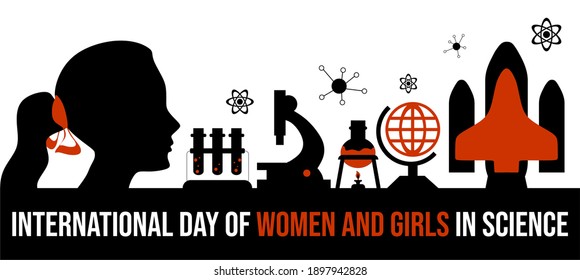 Vector Ilustration Of International Day Of Women And Girls In Science.