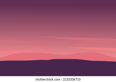 Vector Ilustration Landscape Flat Of Montain. For Background Or Banner.