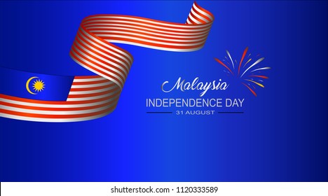 Vector Ilustration of Malaysia INDEPENDENCE DAY and Malaysia flag