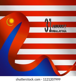 Vector Ilustration of Malaysia INDEPENDENCE DAY and Malaysia flag