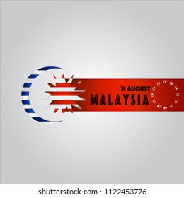Vector Ilustration of Malaysia INDEPENDENCE DAY and Malaysia flag