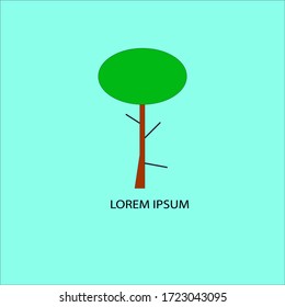 Vector ilustration of a modern logo, with a simple green tree image