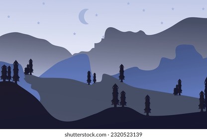 Vector ilustration of mountain landscape background design 