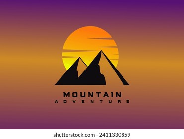 vector ilustration mountain in the sunset
