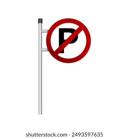 Vector ilustration of No Parking Sign Symbol