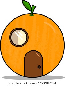 Vector Ilustration of Orange fruit home