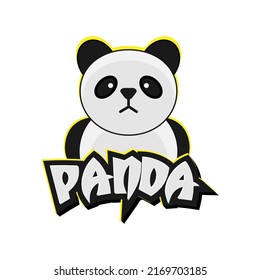 Panda de depuración de vectores. Carácter mascota de Panda. Cuta caricatura Panda en un fondo blanco.