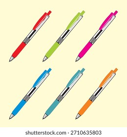 COR DA CANETA DE ILUSTRAÇÃO VETORIAL, PARA SÍMBOLOS DE LOGOTIPOS, CANETA DE DESIGN PLANA COR ALINHAR CORES DE ÁGUA