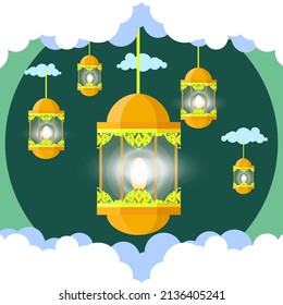 Vector Ilustration of Ramadan Lights Background
