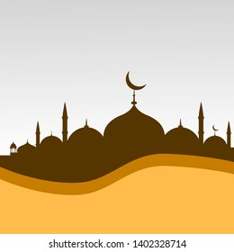 Vector ilustration ramadhan mosque can be used for ads, blog, web, presentation, banner, invitation card, poster etc