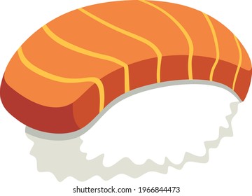 vector ilustration salmond Sushi , best for logo template for Japanese food cafe with salmon sushi, etc