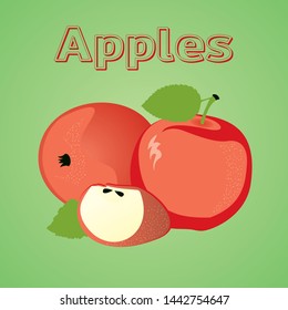 vector ilustration set of red apples