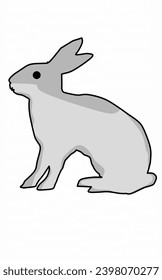 Vector ilustration of simple rabbit