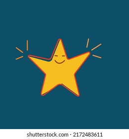 Vector Ilustration of Star with Fun, can be use for logo, icon, label, cell, branding
