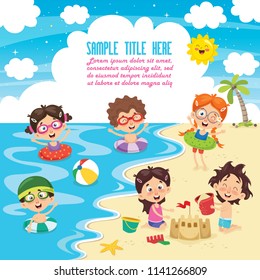Vector Ilustration Of Summer Children