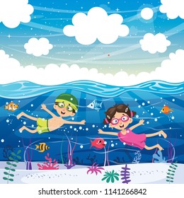 Vector Ilustration Of Summer Children