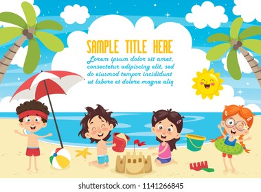 Vector Ilustration Of Summer Children