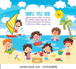 Vector Ilustration Of Summer Children Vector Ilustration Of Summer Children