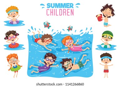 Vector Ilustration Of Summer Children