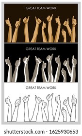  vector ilustration with theme of great team work hands 