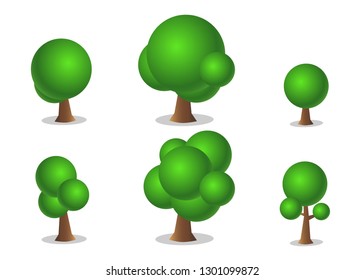 Vector  ilustration tree set