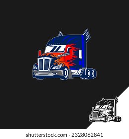 Vector ilustration of a truck with an optimus prime theme that is a captivating subject for creative projects. Its strong presence makes it perfect for illustration or graphic design.