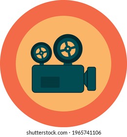 ilustración vectorial Diseño de logotipo de cámara de vídeo vintage para cine, producción de cine.diseño plano.